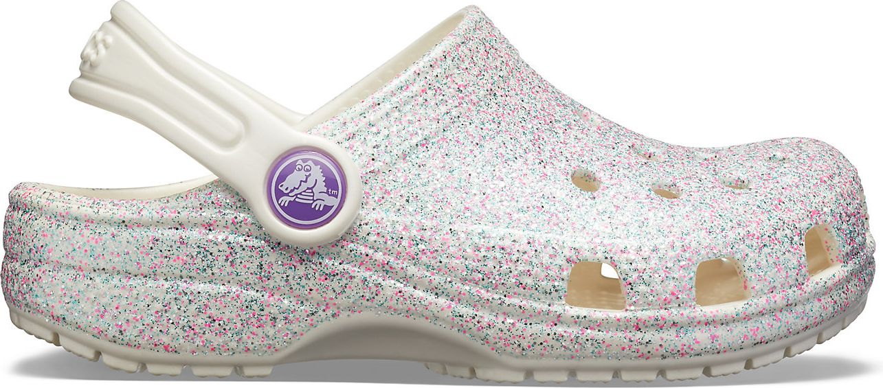 Crocs barevné dívčí pantofle Classic Glitter Clog Oyster - 29/30 - obrázek 2