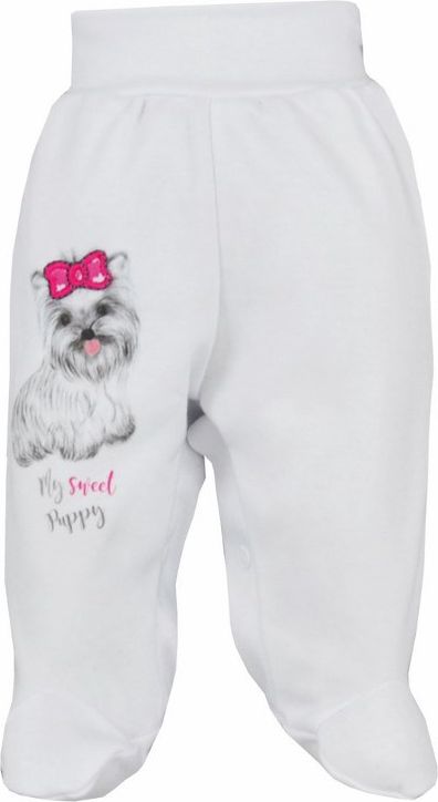 Kojenecké bavlněné polodupačky Koala Cool Dog bílo-růžové Bílá 68 (4-6m) - obrázek 1