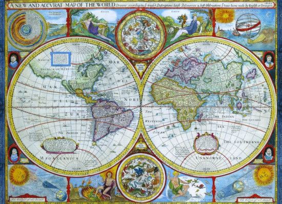 EUROGRAPHICS Puzzle Starodávná mapa světa 1000 dílků - obrázek 1