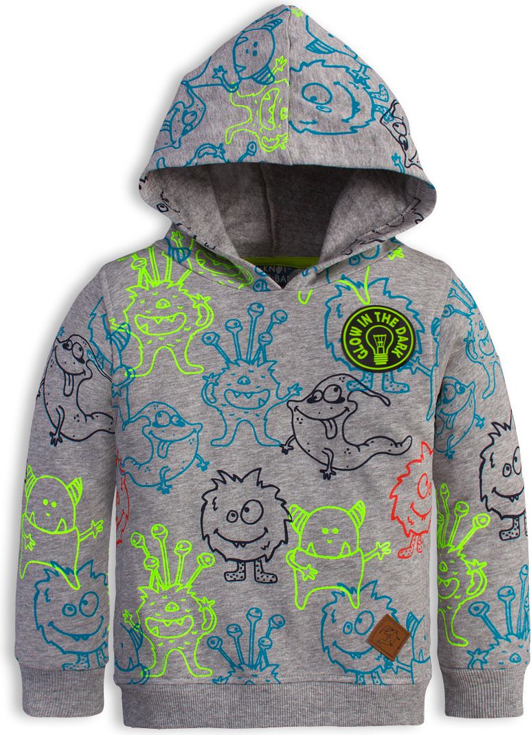Chlapecká mikina KNOT SO BAD MONSTER šedý melír Velikost: 92 - obrázek 1
