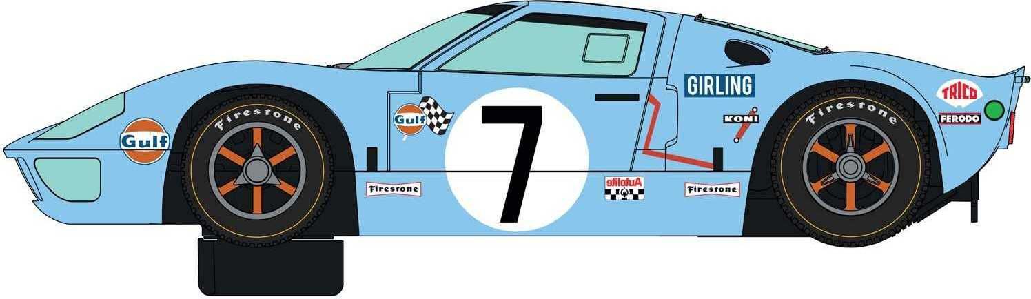 Autíčko Gulf SCALEXTRIC C4041A - Ford GT40 1969 - Gulf Twin Pack (1:32) - obrázek 4