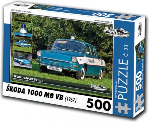 RETRO-AUTA Puzzle č. 33 Škoda 1000 MB VB (1967) 500 dílků - obrázek 1