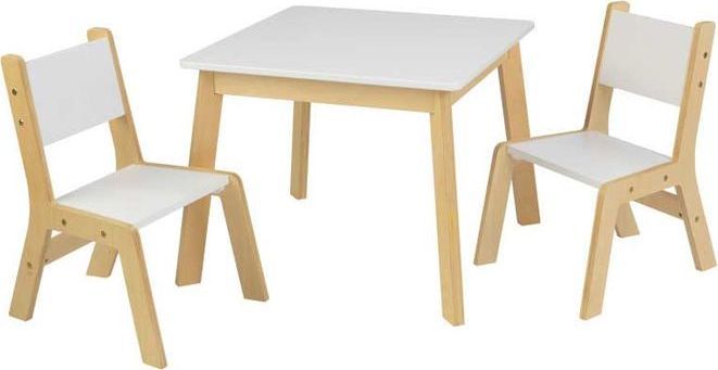 KidKraft Moderní set stůl a 2 židle bílé - obrázek 1