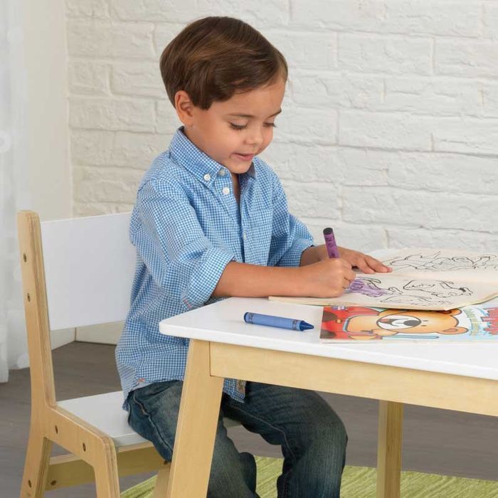 KidKraft Moderní set stůl a 2 židle bílé - obrázek 2