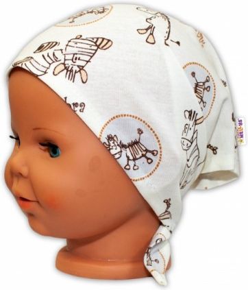 Baby Nellys Dětský šátek na zavazování Zebra - smetanová - obrázek 1
