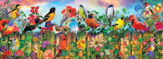 ART PUZZLE Panoramatické puzzle Sýkorky na jaře 1000 dílků - obrázek 1