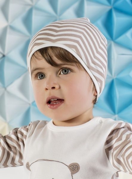 Nicol BIO čepička NICOL MEDVÍDEK - zig zag v hnědé 3/6měsíců - obrázek 2