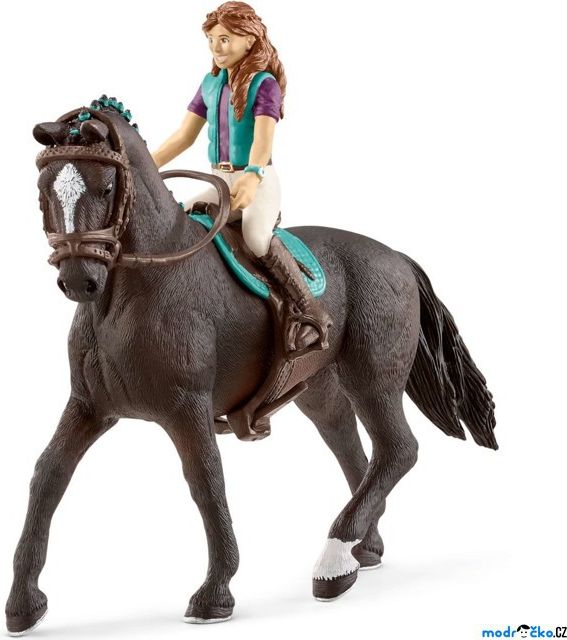 Schleich - Kůň s jezdcem, Hnědovláska Lisa a kůň Storm - obrázek 1