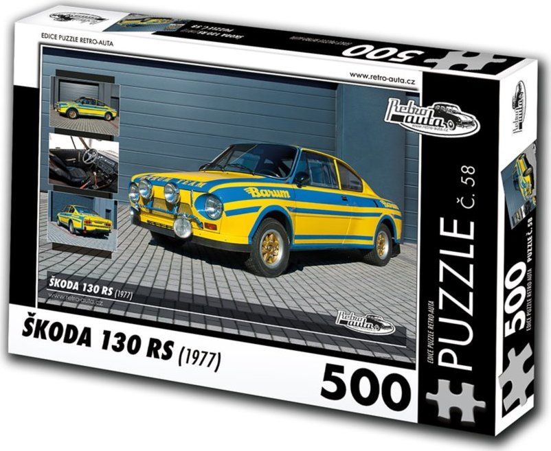 RETRO-AUTA Puzzle č. 58 Škoda 130 RS (1977) 500 dílků - obrázek 1