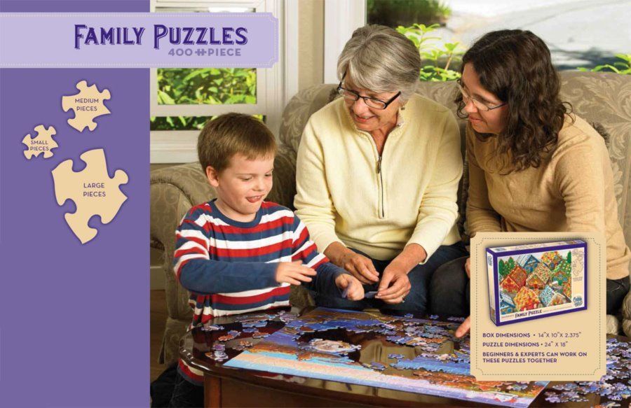 COBBLE HILL Rodinné puzzle Štěňata na houpačce 350 dílků - obrázek 3