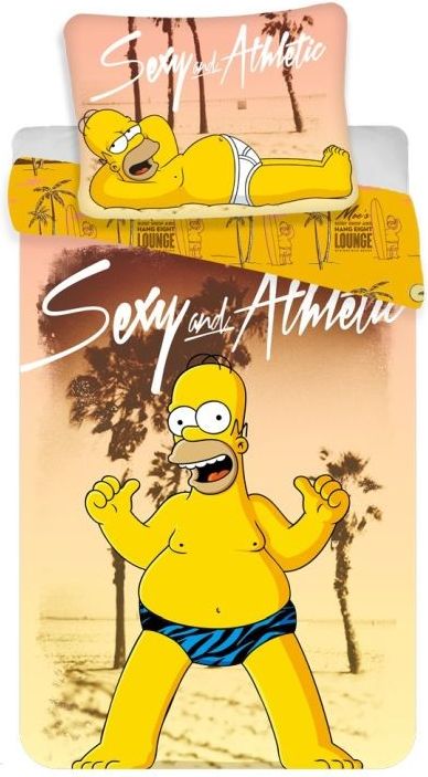 JERRY FABRICS Povlečení Homer Simpson beach Bavlna, 140/200, 70/90 cm - obrázek 1