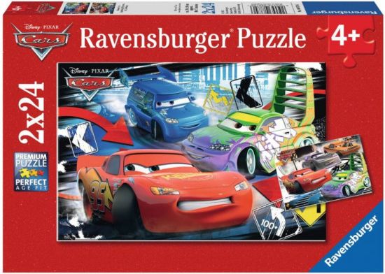 RAVENSBURGER Puzzle Auta: Blesk McQueen, D.J. & Wingo 2x24 dílků - obrázek 1
