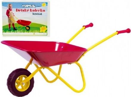 Plechové kolečko Yupee velké červené 78x40x32cm v krabici - obrázek 1