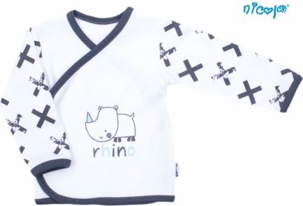 Novorozenecká bavlněná košilka Nicol, Rhino - zapínání bokem - obrázek 1