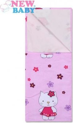 Flanelová podložka s igelitem New Baby růžová Kitty - obrázek 1