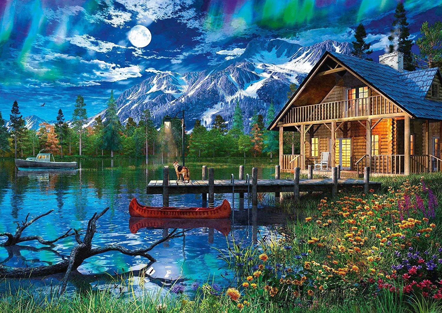 SCHMIDT Puzzle Horské jezero za úplňku 500 dílků - obrázek 1