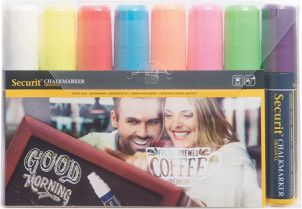 Křídový popisovač Securit SMA720 šířka hrotu 7-15mm, Assorted Primary, 8ks - obrázek 1