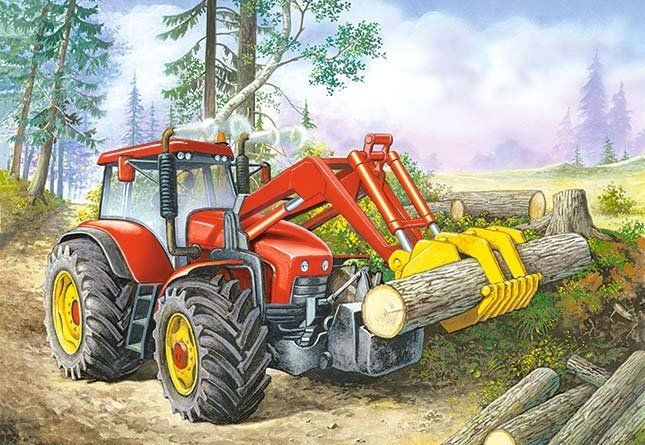 CASTORLAND Puzzle Lesní traktor 60 dílků - obrázek 1
