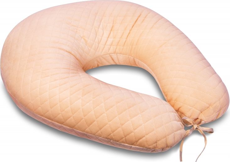 Miminu Kojící polštář - relaxační poduška 175cm, Velvet lux Miminu, prošívaný - meruňkový - obrázek 1