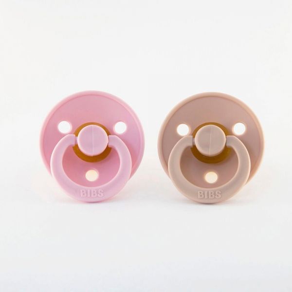 BIBS Dudlíky z přírodního kaučuku 2ks - velikost 1, baby pink-blush - obrázek 1