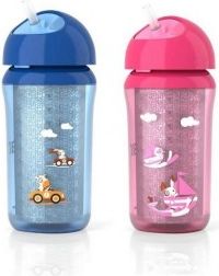 Kouzelný hrneček IZO s brčkem Avent růžový 260 ml, Růžová - obrázek 1