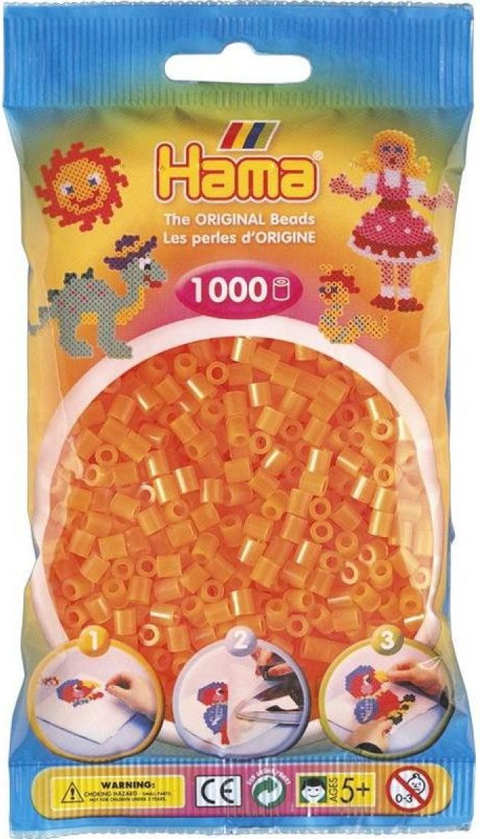 Hama zažehlovací korálky Midi Neonové oranžové 1000 ks - obrázek 1