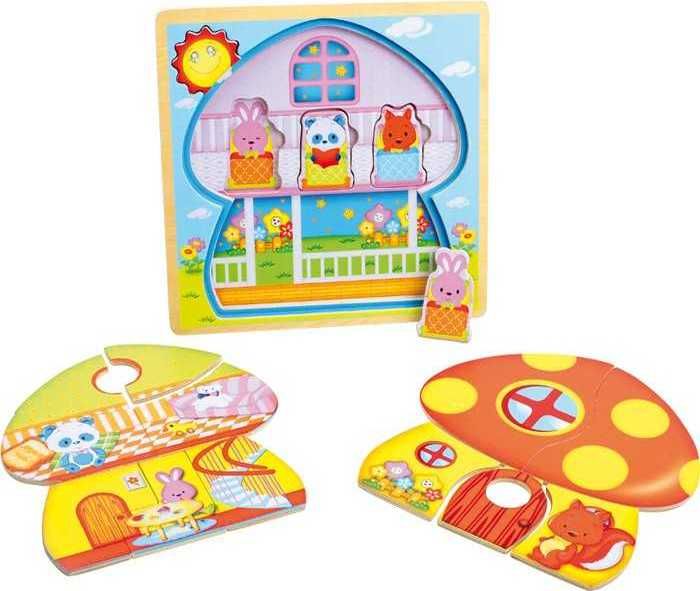 SMALL FOOT BY LEGLER Small Foot Dřevěná hračka vrstvené puzzle Houba - obrázek 1