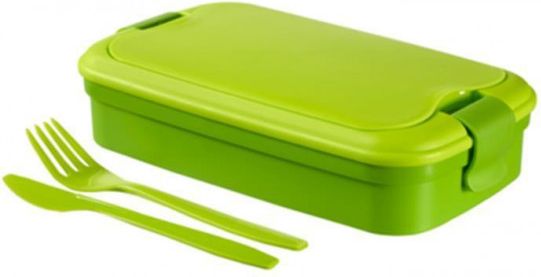 Box na jídlo, 1,2 l, s příborem, CURVER "Grand Chef", zelený - obrázek 1