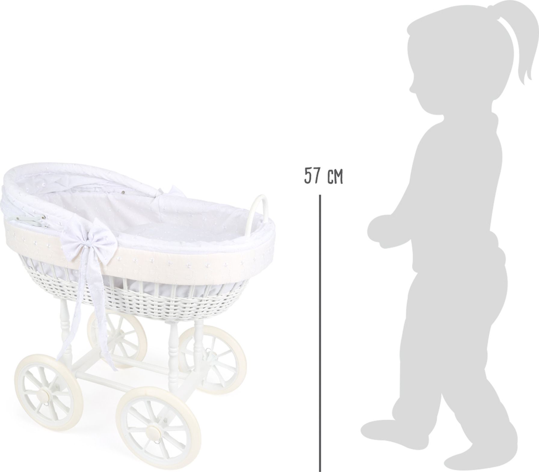 SMALL FOOT BY LEGLER Small Foot Kočárek pro panenky Bassinet bílý - obrázek 3