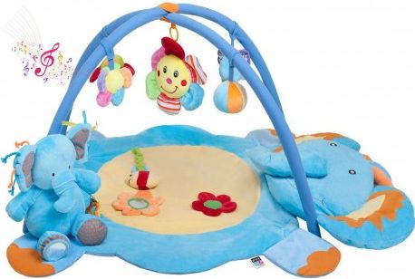 Hrací deka s melodií PlayTo slůně s hračkou, Modrá - obrázek 1