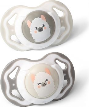 Symetrický dudlík BabyOno, Ovečky - šedá, 3 - 6 m - obrázek 1