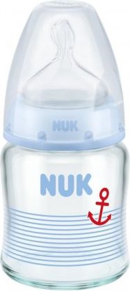 Skleněná kojenecká láhev NUK First Choice 120 ml modrá, Modrá - obrázek 1