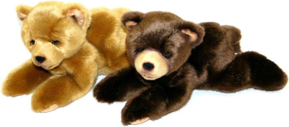 Rappa Plyšový medvěd 15 cm ležící - Světle hnědý - obrázek 1