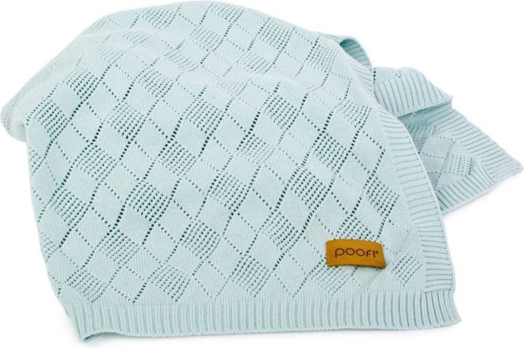 POOFI Pletená deka Openwork mintová barva 75 x 90 cm - obrázek 2