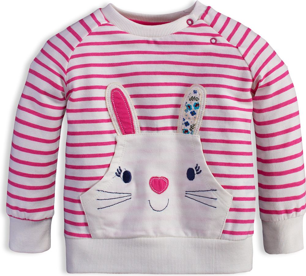 Dětská mikina Mix´nMATCH BUNNY růžový proužek Velikost: 86 - obrázek 1