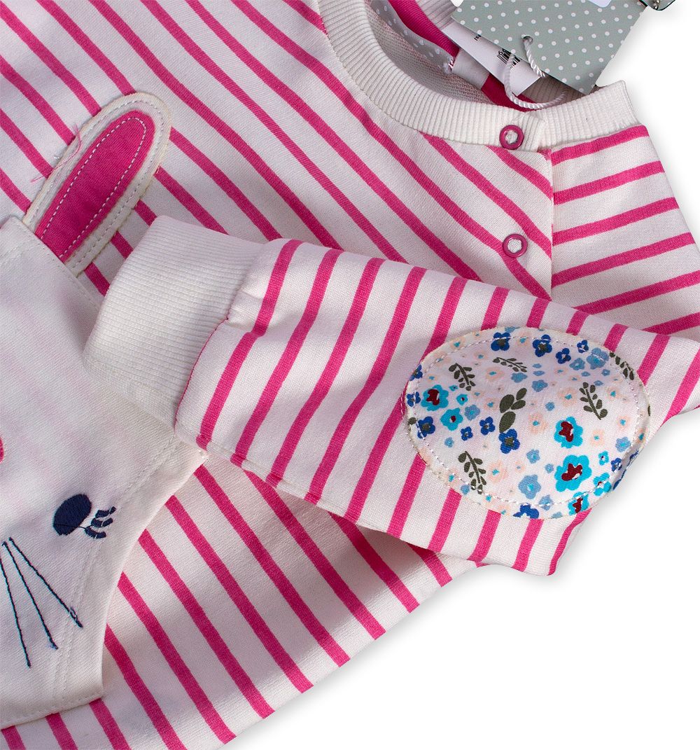 Dětská mikina Mix´nMATCH BUNNY růžový proužek Velikost: 86 - obrázek 5