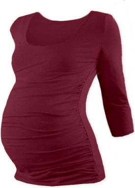 JOŽÁNEK Těhotenské triko 3/4 rukáv Johanka - bordo, L/XL - obrázek 1