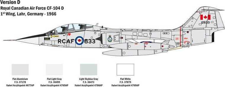 ITALERI Model Kit letadlo 2509 - TF-104 G Starfighter (1:32) - obrázek 5