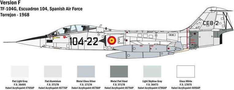 ITALERI Model Kit letadlo 2509 - TF-104 G Starfighter (1:32) - obrázek 7