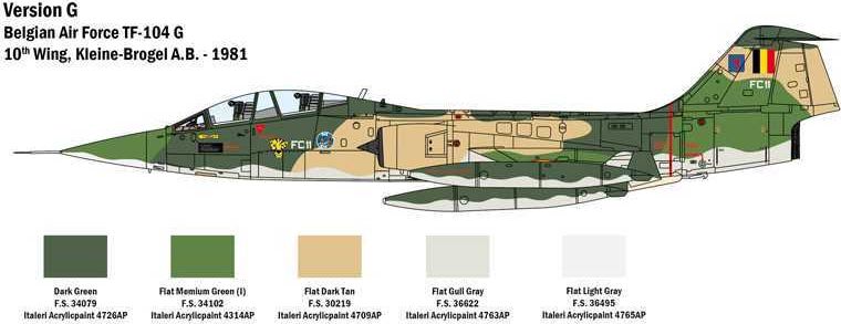 ITALERI Model Kit letadlo 2509 - TF-104 G Starfighter (1:32) - obrázek 8