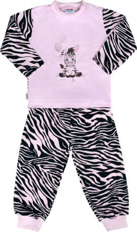 Dětské bavlněné pyžamo New Baby Zebra s balónkem růžové, Růžová, 74 (6-9m) - obrázek 1