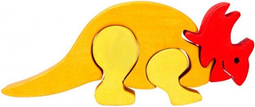 FAUNA Dřevěné puzzle Triceratops malý - obrázek 1