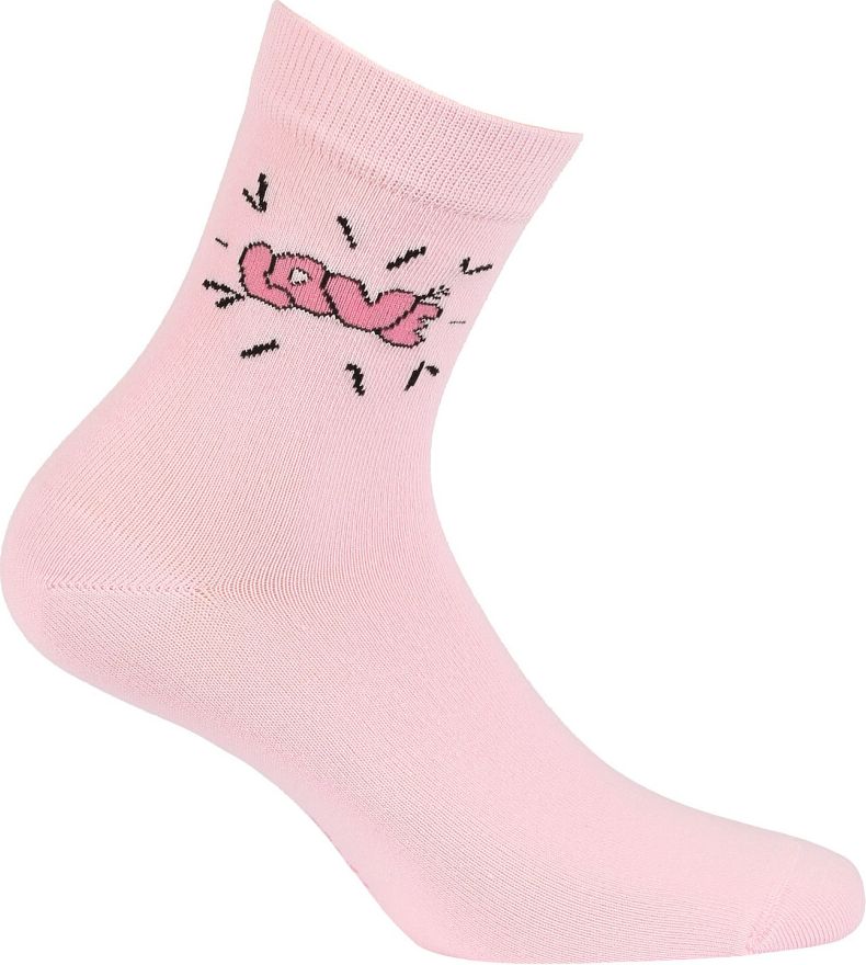 Vzorované dívčí ponožky GATTA LOVE růžové Velikost: 33-35 - obrázek 1