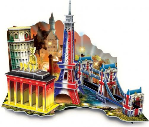 M.I.C. Svítící 3D puzzle Diorama Cesta po Evropě 50 dílků - obrázek 1