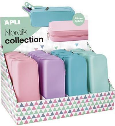 Pouzdro na tužky "Nordik", mix barev, silikon, displej, APLI, displej 12 ks - obrázek 1