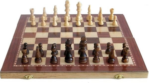 SEDCO Šachy Sedco dřevěné 96 C02 černo/bílé 29x29 cm - obrázek 1