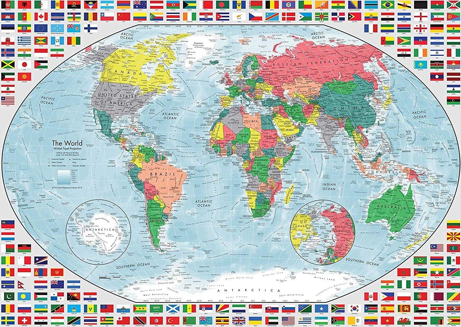 RAVENSBURGER Puzzle Barevná mapa světa 1000 dílků - obrázek 1
