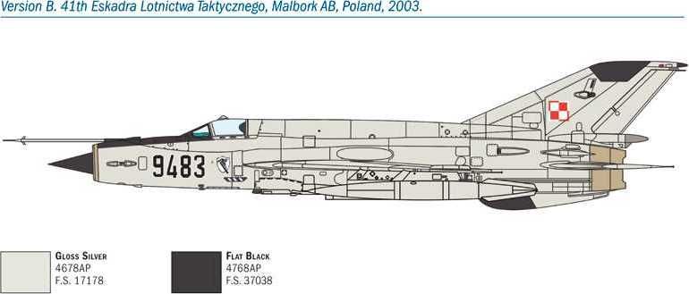 ITALERI Model Kit letadlo 1427 - MiG-21 Bis ''Fishbed'' (1:72) - obrázek 3