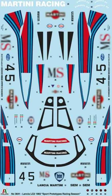 ITALERI Model Kit auto 3641 - Lancia LC2 (1:24) - obrázek 11