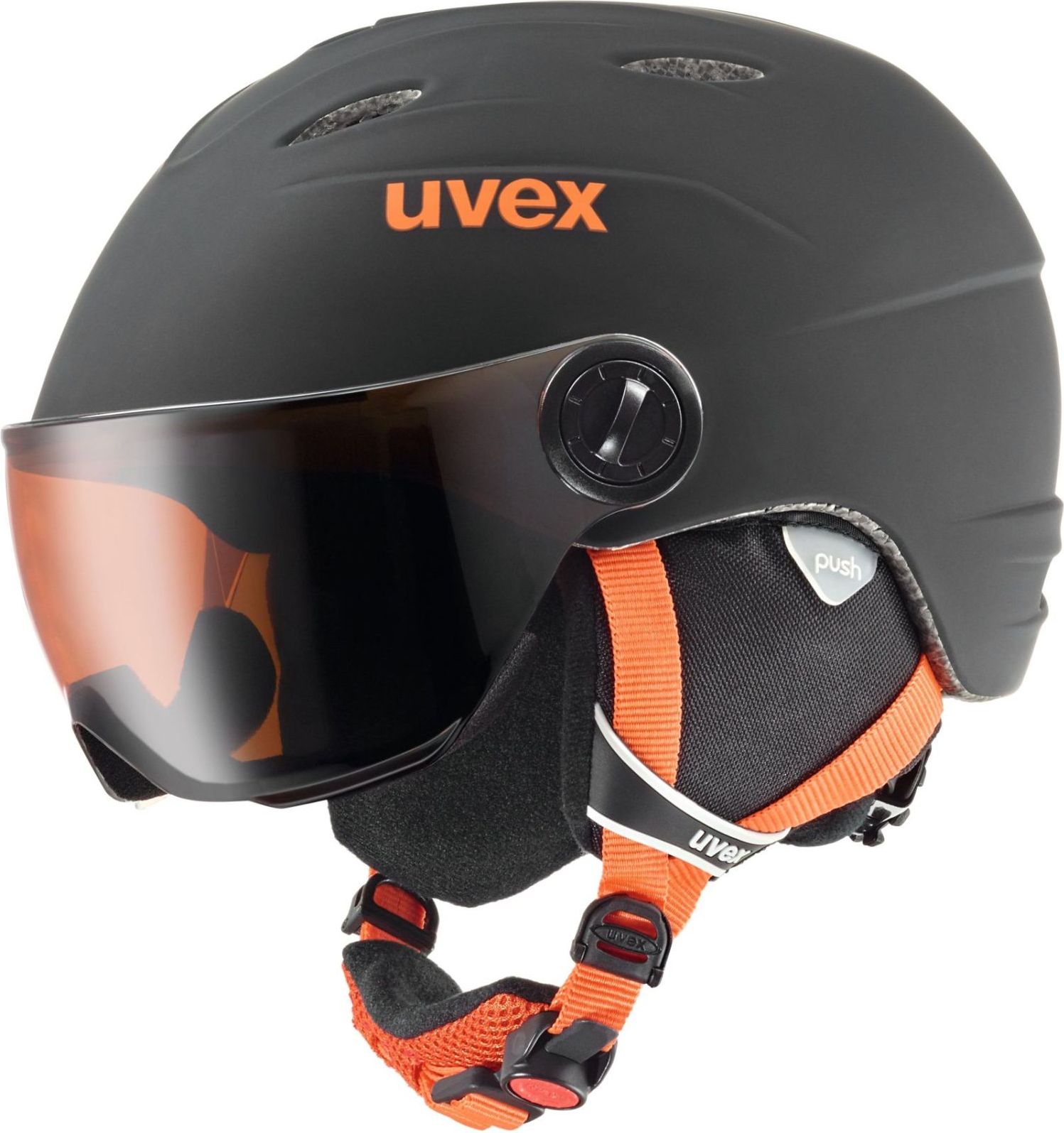 Junior visor pro - black-orange mat 54-56 - obrázek 1